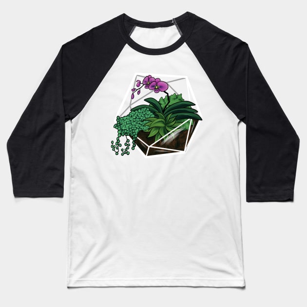 Orchid Terrarium Baseball T-Shirt by mcbenik